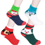 MOCSOCS Fuzzy Socks Christmas Edition 4-Pack (4 Pairs)